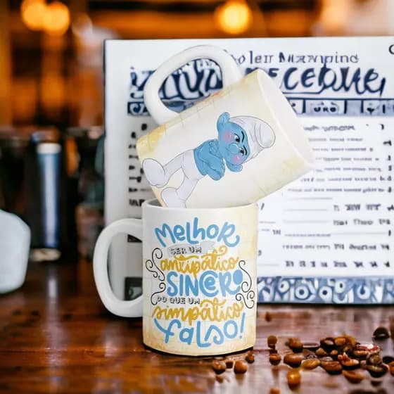 canecas do smurf personalizada em sublimação utensílios de cozinha 325ml xícaras de beber café