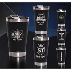 Copo termico personalizado com seu nome arte time 473ml
