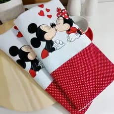Pano de Prato Minnie & Mickey Apaixonados