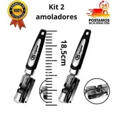 Amoladores de Facas Profissional 2 un cabo emborrachado base antiaderente
