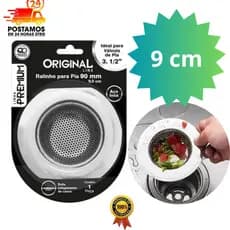 Ralo para Pia Pequeno Com Borda de Cozinha em Inox 9 cm