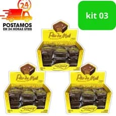 Kit 3 Pães de Mel SIAREG - Caixa com 18 Unidades (40g cada)