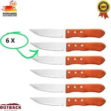 kit 06 Facas Para Churrasco 6 Pçs Jumbo OUTBACK