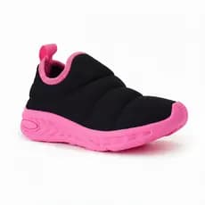Tênis Infantil Menina PRETO/ROSA basico Casual escolar confortavel calça facil Sneakers Criança preço barato preto