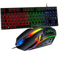 Kit Gamer Teclado TKL 80% LED RGB + Mouse Gamer 2400 Dpi Led