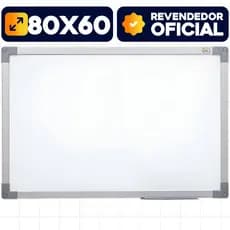 Quadro Branco 80x60cm Lousa Branca Stalo UV Soft Colors Moldura Alumínio Apagador Escolar