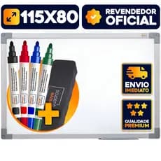 Lousa Branca Grande 120x90cm Quadro Branco Anotações + 4 Canetas E Apagador