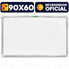Quadro Branco 90x60cm Standard Lousa Branca Moldura MDF Apagador Marcadores Escolar Souza