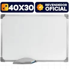 Quadro Branco 40x30cm Magnético Lousa Branca Moldura Alumínio Escolar Lisa Para Anotações Recados