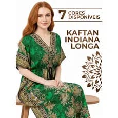 Kaftan Indiana Longa Caftan Moda Praia Leve