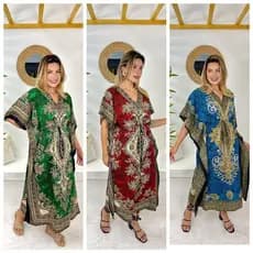 Kaftan longa indiana/Vestido longo indiano/Moda praia