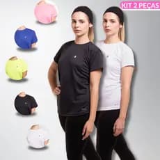 KIT 2 Camisetas Dryfit Femininas Diversas Cores Ideal Para Treino Academia Esportes