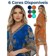 Kaftan Indiana Curta Moda Praia Caftan Leve