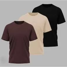 KIT 3 Camiseta Blusa Masculina Camisa Basica 100% Algodão Premium