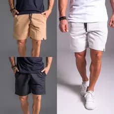 Kit 3 Bermuda Moletom Masculino Lisa Academia Treino/Casual.