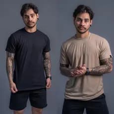 Kit 2 Camisa Masculina Não Amassa Tecido Canelada Estilosas Casual