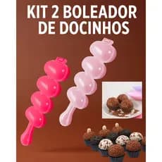Kit 2 Formas Boleador Enrolador Chocalho Para Brigadeiros e Doces Gourmet Confeitaria