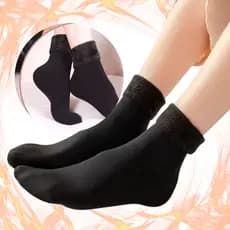 Kit 6 Pares Meia Térmica Preta Unissex com Forro Peluciada Conforto Máximo e Estilo nos Dias Frios Inverno Neve Quentinh