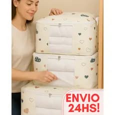 Caixa Saco Organizador Guarda Roupa Edredons 75 LITROS  Multiuso Closet Cobertor Anti Mofo e Poeira