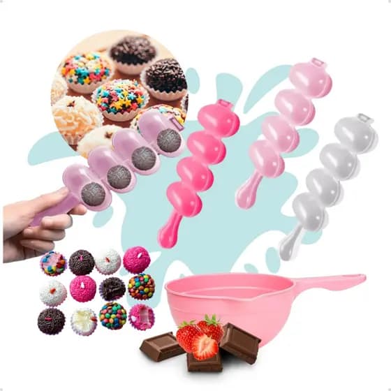Kit Forma Boleador E Panelinha P Confeitaria Doces Brigadeiro Doces Cobertura Recheio de Bolos Pasco