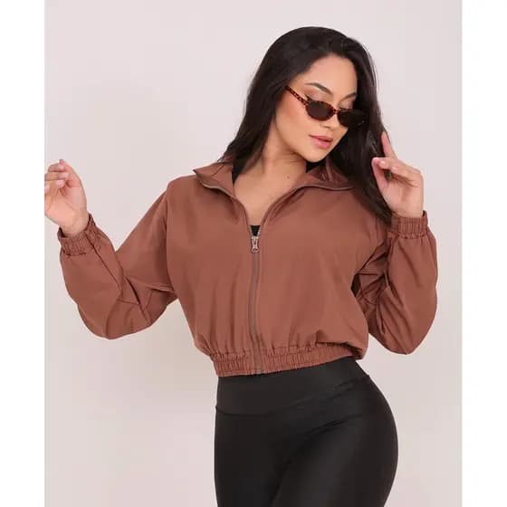 Jaqueta Feminina Corta Vento Casaco Blusa de Frio Fitness Treino Academia Bomber