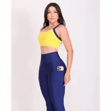 Conjunto Fitness Calça Com Bolso Feminino Corrida Academia Zero Transparência