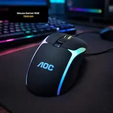 Mouse Gamer AOC RGB 7200 DPI USB Com LED Mouse Para PC Gamer notebook 8 funções Fire Button
