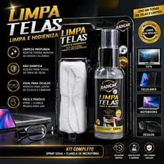 Kit Limpa tela óculos celular monitor TV computador com pano microfibra premium