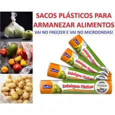 Bobina picotada  de Sacos plásticos para alimentos saquinhos rolo freezer micro-ondas livre de BPA