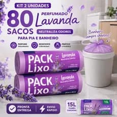 Kit Saco de lixo Perfumado lavanda Pia e Banheiro Neutraliza Odores cheiroso