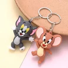 Chaveiro 3D Tom e Jerry Rato e Rato Emborrachado Desenho Animado Personagem