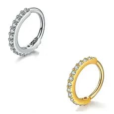 Piercing argola indiana cartilagem nariz daith brinco zircônia cravejado aço cirúrgico