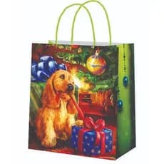 Sacola de Papel Natal Pet 10 Unidades 18x22cm Sacola de Presente Natal Cachorrinho Embalagem de Natal