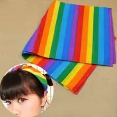 Kit 2 Bandana Lgbt Orgulho Respeito Lenço de Cabelo Arco-íris 55x55 Eventos Listrada