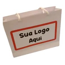 Sacola personalizada para loja 13x20x6 papel grosso 180g montada