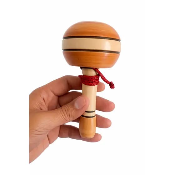 Bilboquê de Madeira Trabalhada Infantil Divertido Educativo Clássico Brinquedo de Habilidade