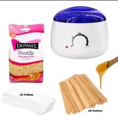 Kit Panela Elétrica Cera Quente Depilaçao Aquecedor + 200g Cera Perolada