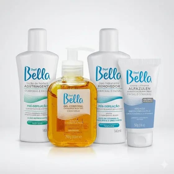 Kit Preparadores Depil Bella Pré e Pós Depilação