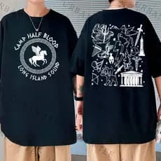 Camiseta Basica Algodao Percy Jackson Camp Half Blood Long Olympians Ilustraçao Unissex01