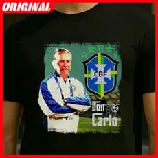 Camisa Don Carlo Ancelotti Masculina Patriota Torcedor Ancelotti 100% Algodão Lançamento Exclusivo NOVO Básico Casual 01