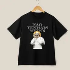 Camiseta Unissex Católica São João Paulo II Frase Nao tenhais medo Infantil Adulto Plus Size 01