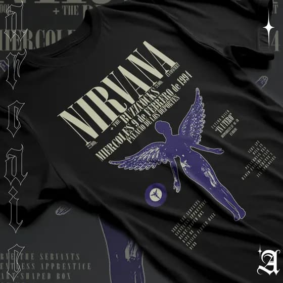 Camiseta Basica Algodao Nirvana In Utero Angel Album Rock N Roll Unissex 01