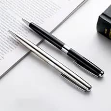 1Pc Caneta Esferográfica Rotativa De metal , Ponta Preta De 0,7mm , Criativa 13,5cm De Comprimento , Papelaria , Aprendizagem E Material De Escritório