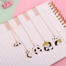 Marcador De Livros Panda Gigante Com Pingente De Metal Simples Criativo / Material Escolar / Papelaria / Presentes
