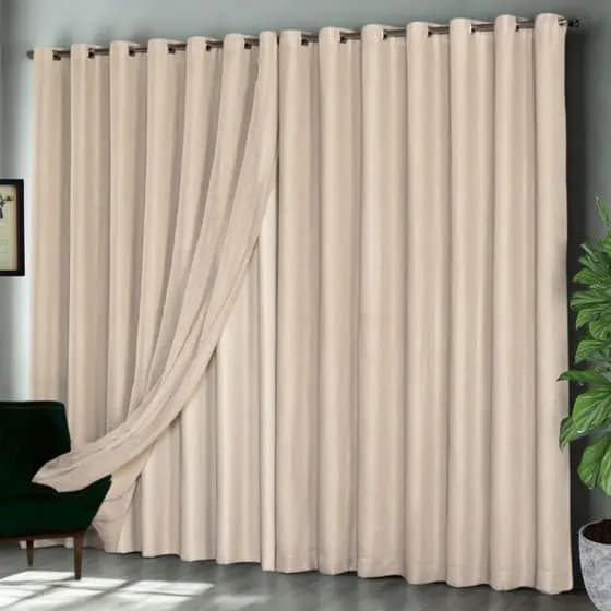 Cortina Gaze De Linho 3,00 Mts De (Largura) Com  Forro Blackout Tamanhos Variados