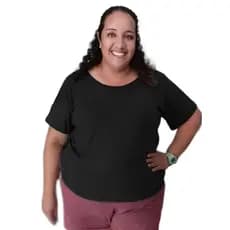 Blusa Plus Size Básica Manga Curta Feminina Veste 40 ao 54 ( M ao G5 ) Cores Lisas