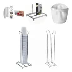 Suporte Porta Copos Descartáveis 50 E 80 Ml P/ Café Cromado