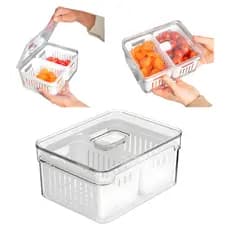 Organizador Clear Fresh 2,2l C/ 2 Cestos Frutas Of650nt Cor Transparente - OU