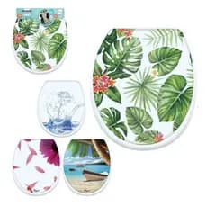 Assento Tampa Vaso Sanitário Oval Decorada Almofada Universal Banheiro Casa Lavabo Praia
