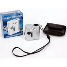 Mini Microscópio De Bolso Lupa Portátil Aumento 60x Conta Fios